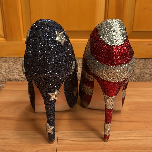 Red white and blue custom made heels - Picture 3 of 3